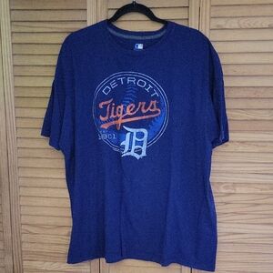 Detroit Tigers MLB Mens Graphic Navy Blue Baseball Logo Shirt Tee Size 2XL